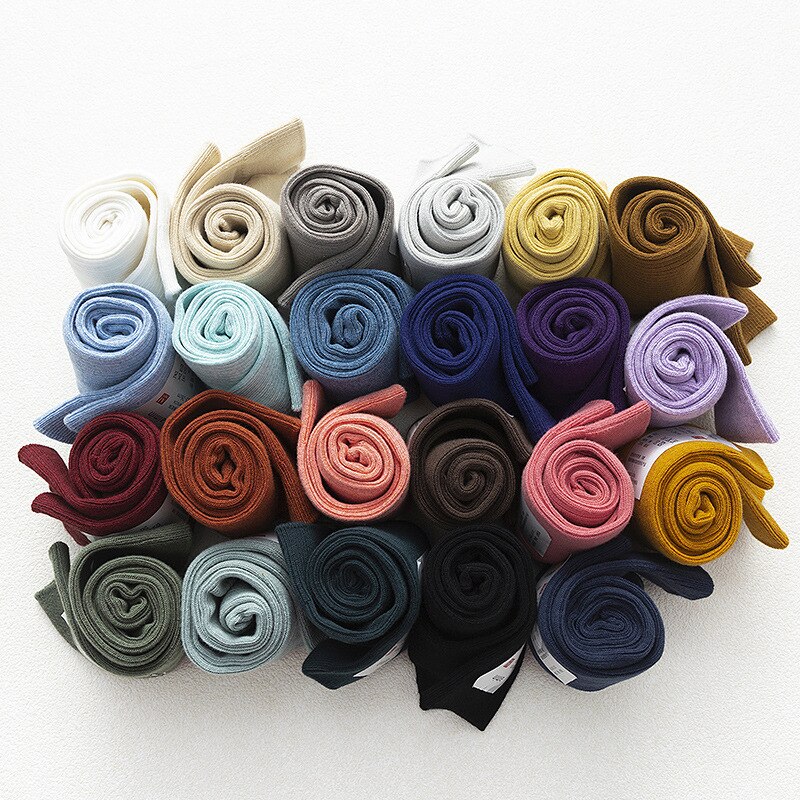 CHAOZHU Japanische Doppelnadeln Baumwolle Stricken Rippe Dünne Business Baumwolle Lange Herrensocken Stretch Casual Täglich Basic Markensocken