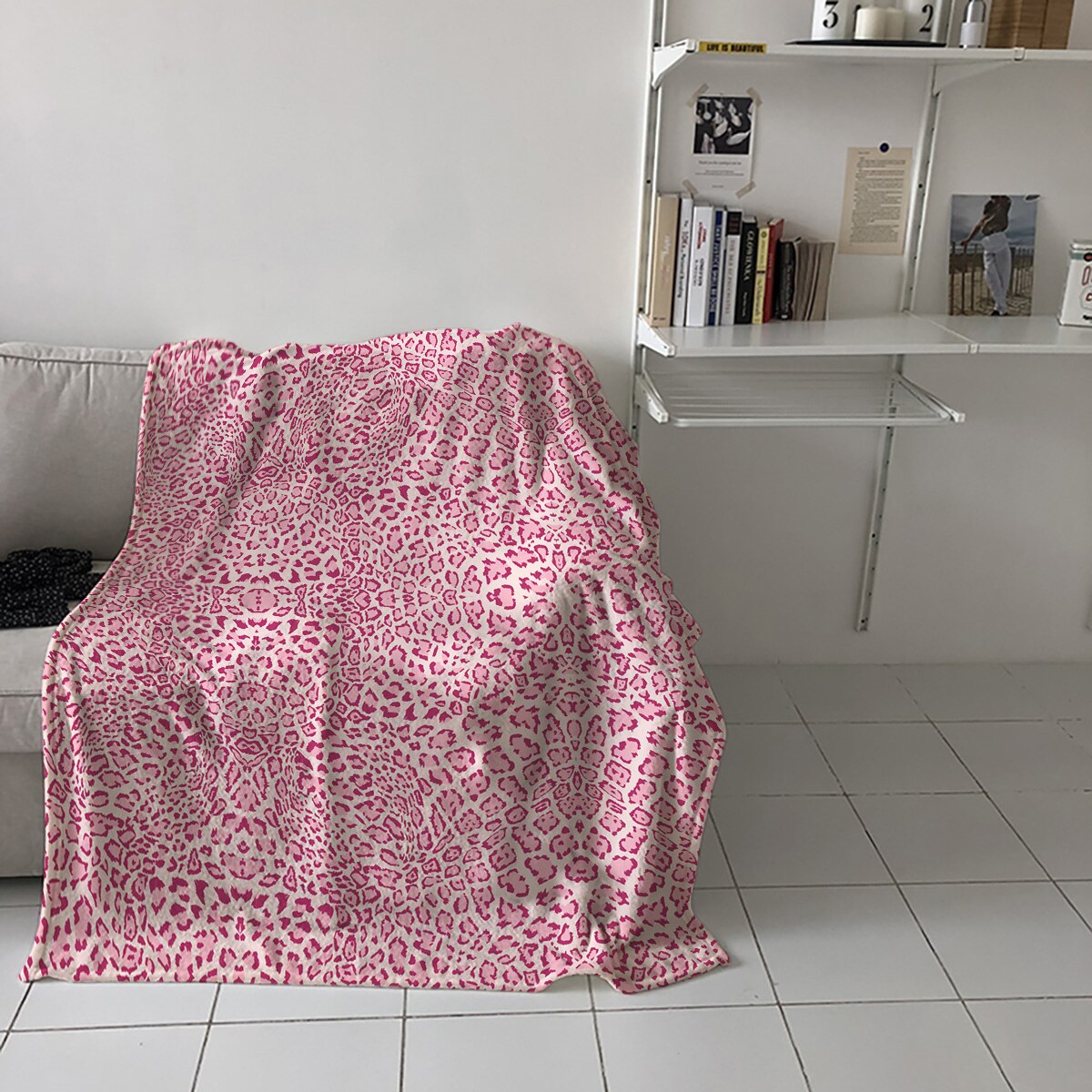 Roze Luipaard Patroon Flanel Fleece Bed Deken Sprei Sprei Bed Cover Soft Lichtgewicht Warme Gezellige Dekens