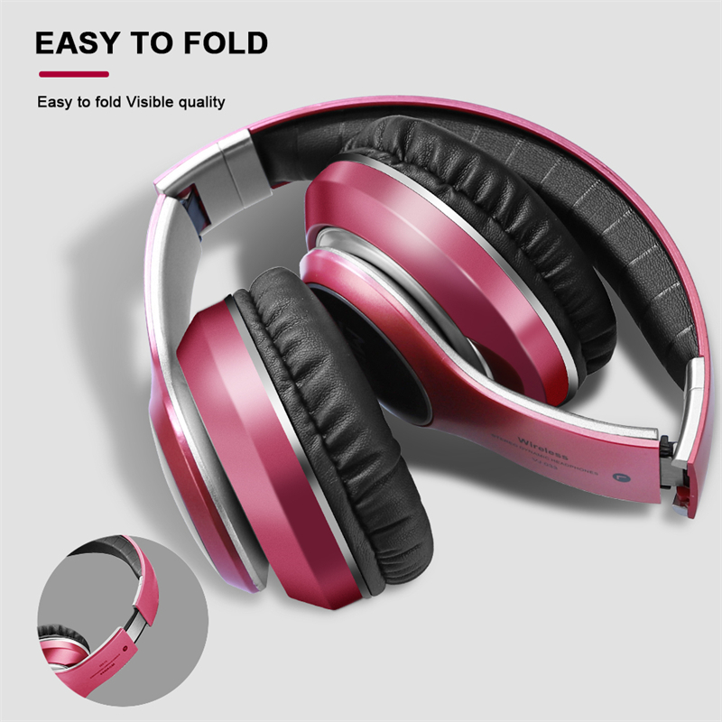 Headset With Mic Support TF Card HIFI Stereo Foldable Earphones 5.0 Bluetooth Headset Portable Wireless Headphones For Cellphone