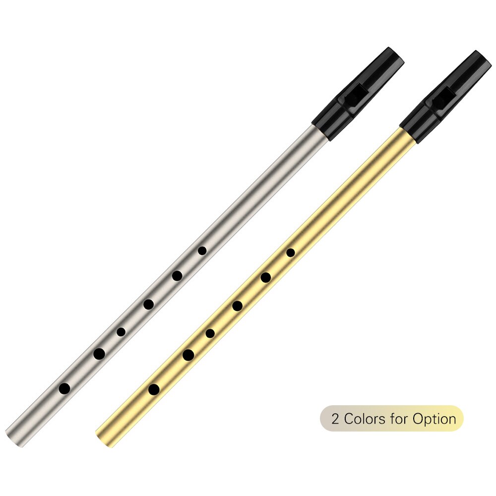 NAOMI 6 Holes Tin Whistle Traditional Irish Penny Whistle Brass Material Musical Instrument for Beginners, Key of C