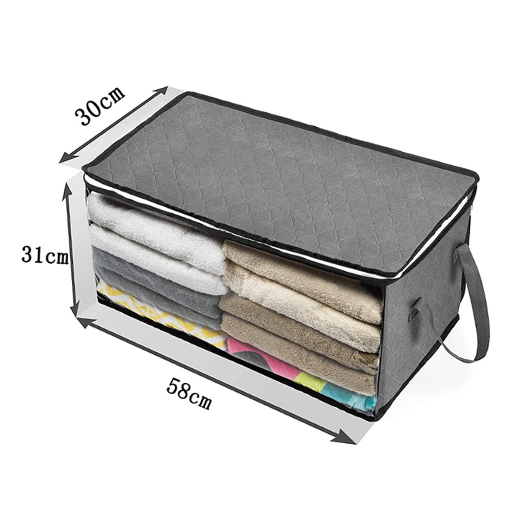 Boîte de rangement en tissu Non tissé | Boîte de rangement en tissu Non tissé pliable, boîte de rangement à fermeture éclair, organisateur à fenêtre transparente avec poignées