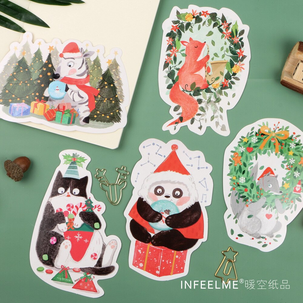 30 pcs/pack Wish you a Merry Christmas Greeting Card Postcard Birthday Card Set Message Card Letter Envelope Card stock