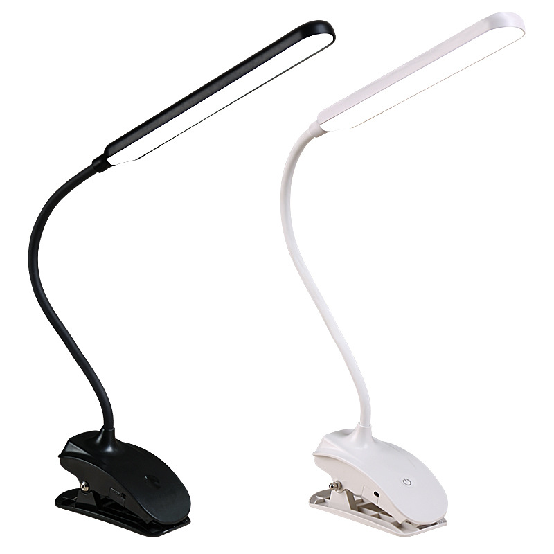 Lámpara led de clip de carga USB, protección ocular, pequeña lámpara de escritorio para estudiantes, lectura de escritorio, lámpara de clip de carga, lámpara de mesita de noche para dormitorio