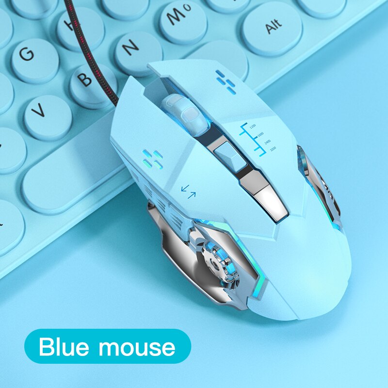 Wired Gaming Mouse Ergonomic 6Button LED Optical 3200 DPI USB Computer Mouse Gamer Mice Mause With Breathing light For PC Laptop: Blue