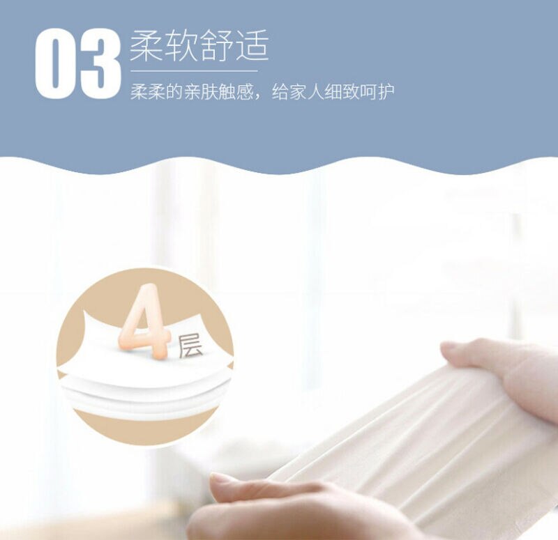 Family 4-Layer 20 Rolls Toilet Paper Bulk Bath Tissue White Soft Primary Wood Pulp