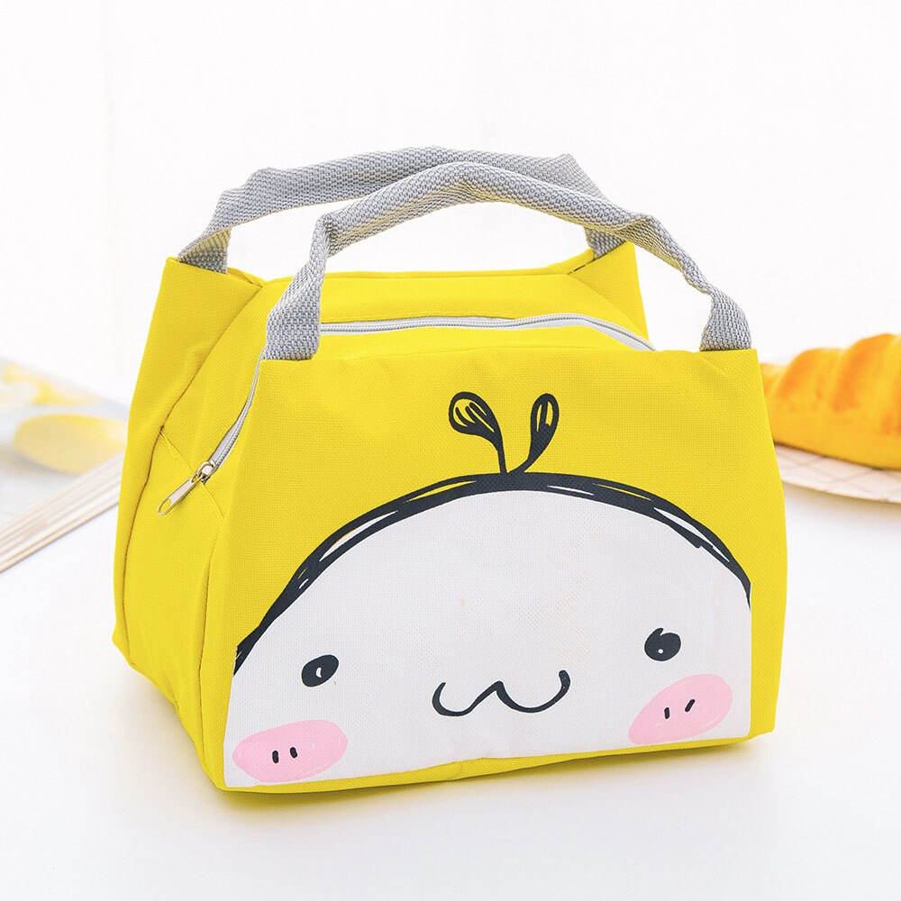 Cartoon Thermal Insulated Lunch Bag Portable Lunch Box Tote Kids Food Storage Bags Bento Pouch Waterproof Cooler Bag: J