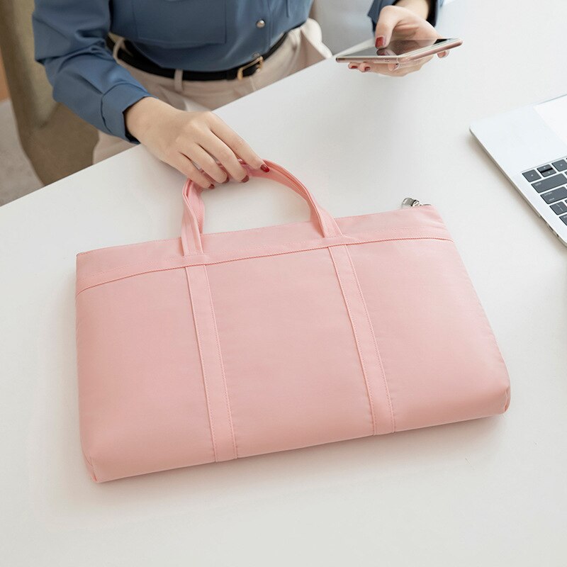 frauen Aktentasche Tasche A4 Dokument Taschen Weibliche Buch Handtasche Frauen 14 "Laptop Aktentaschen Neutral Büro Pendler Tasche: Pink