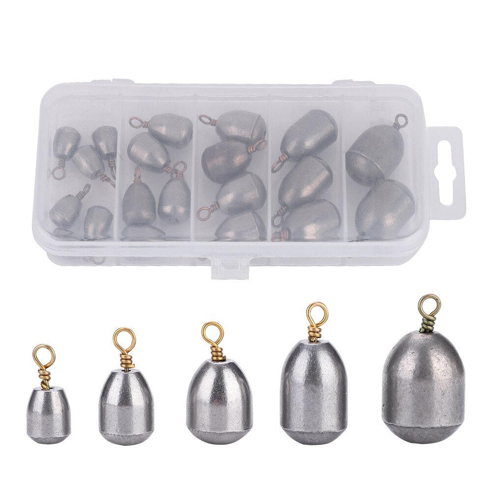 20pcs Fishing Weight 4g/7g/10g/14g/20g Water Droplets Lead Weights Fishing Sinkers Weight Set Fishing Accessories