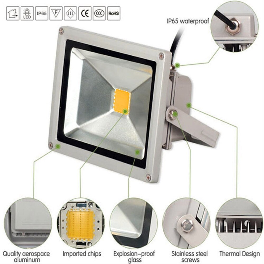 Lampes d'inondation Led RGB Ip65 projecteurs imperméables arbre lumières jardin cour chemin lampe 10 W 20 W 30 W 50 W 220 V avec télécommande