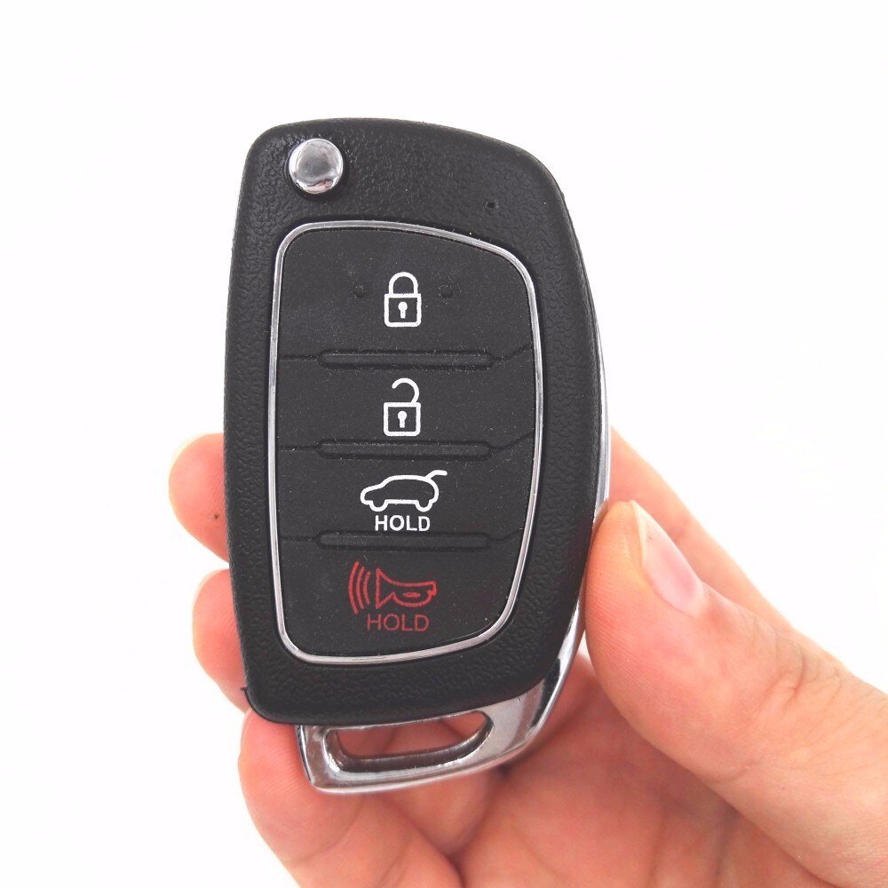 3 1 Panic 4 Knoppen Flip Ongesneden Opvouwbare Sleutel Shell Voor Hyundai Santa FE Autosleutel Case