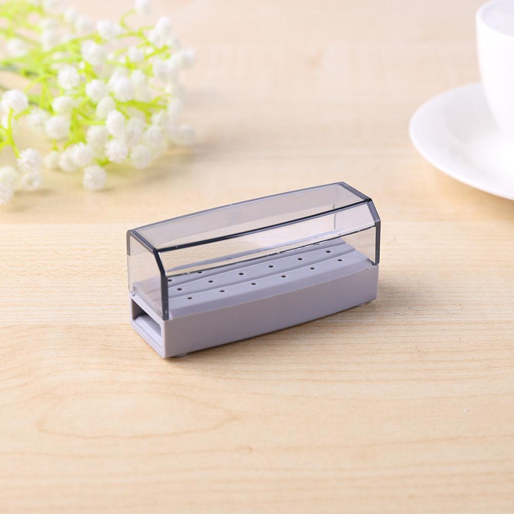 Dental Burs Stand Sterilizable Organizer Rack Displayer with Transparent Cover Easy to Use Save a Lot of Space Gray