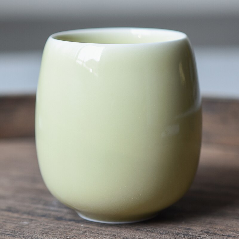 250ml Color sólido estilo chino tradicional craquelado de celadón taza de té de cerámica porcelana China tazas de té de café pequeñas: 9
