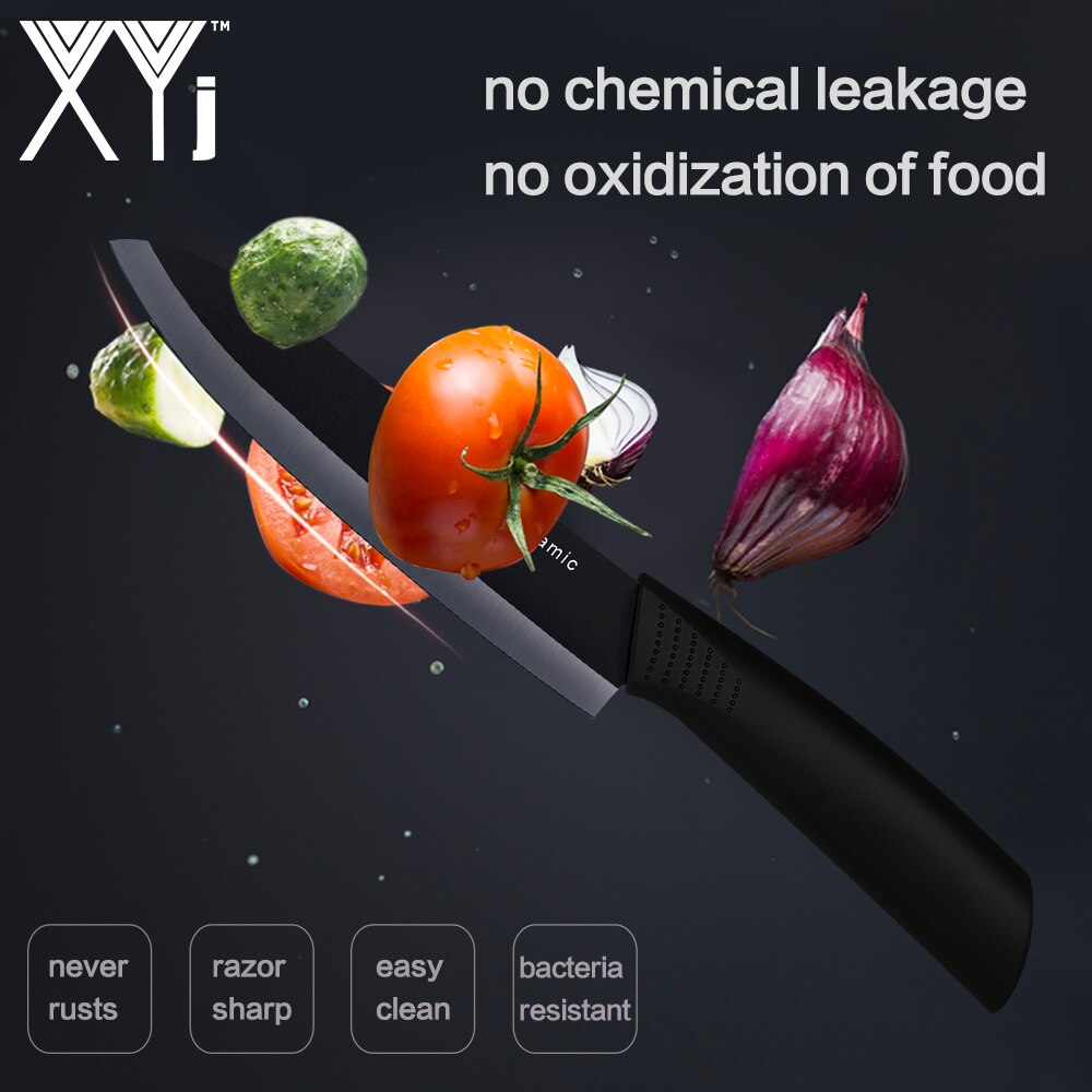 XYj Japanese Ceramic Knife Kitchen Knives Set 3" 4" 5" 6" Zirconia Knife Peeler Black White Paring Fruit Ceramic Cooking Knives
