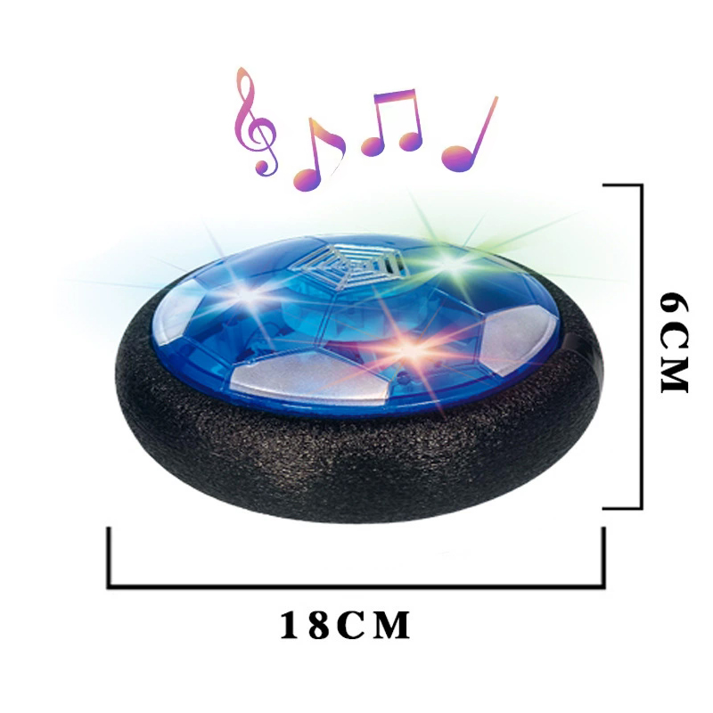 Electric Soccer Ball Hover Soccer Ball LED Light Projector Suspended Football Toys Gliding Air Cushion Floating Foam Kids: black