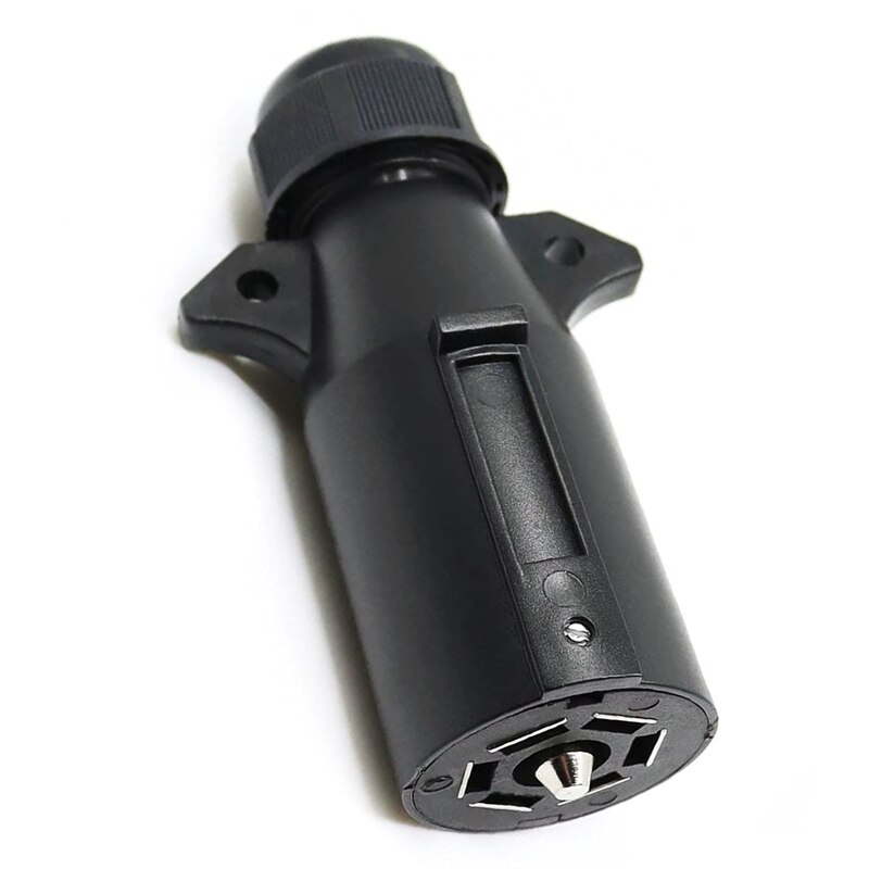 7 Pin Trailer Side Replacement Plug Adapter Waterproof 7 Way Round RV-Style Trailer Connector