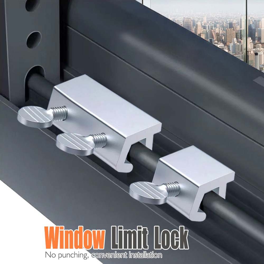 Langlebige Fensterschlösser aus Aluminiumlegierung, verschiebbar, sicher, verstellbare Schiebetür-Clips, Sicherheitsfenster-Schloss-Stopper für Türen