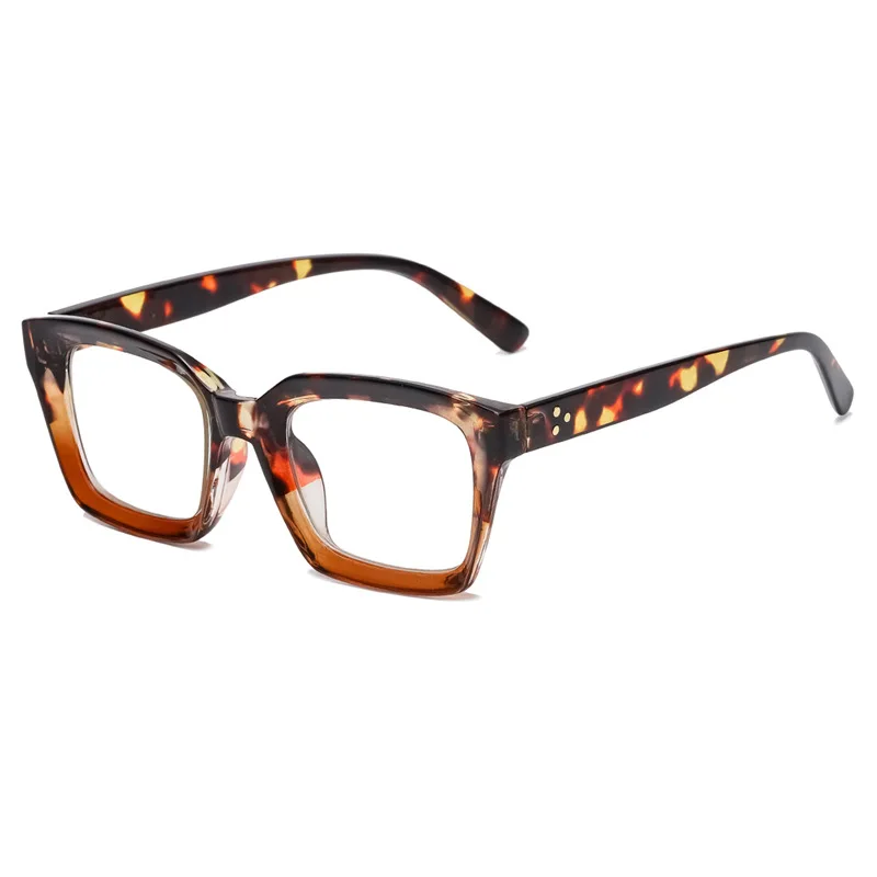 1 Stuk Oversized Vierkante Leesbril Mannen Vrouwen Draagbare Grote Frame High-Definition Presbyopie Bril Diopter 0 ~ 3.00 Gafas: Black / +250