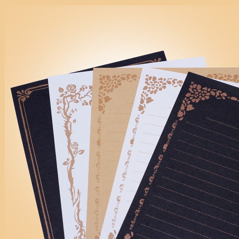 8 Sheets/set European Vintage Style Writing Paper Letter for Envelopes Writing Stationery Paper Pad Note Letter Set