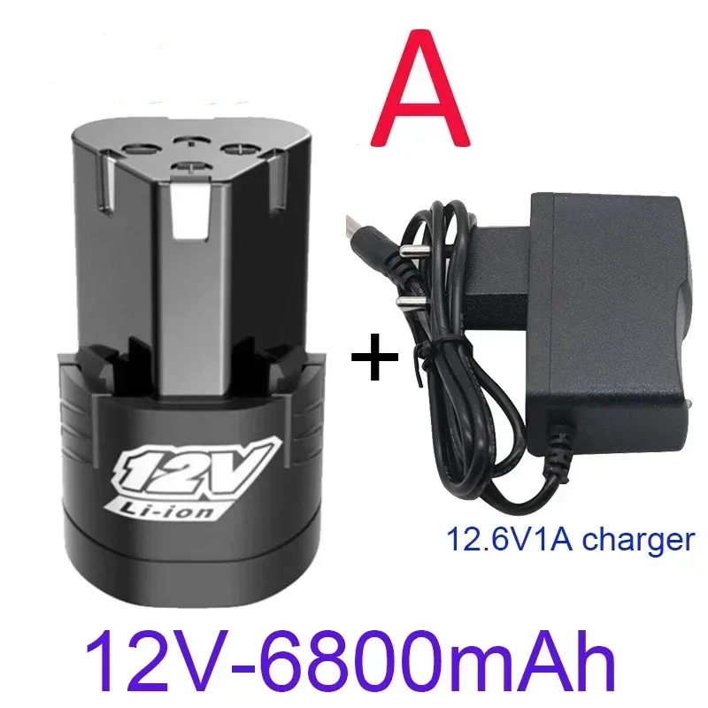 Batería recargable Universal de alta capacidad, 12V, 6800mAh, para herramientas eléctricas, destornillador eléctrico, taladro eléctrico, batería de iones de litio: YELLOW