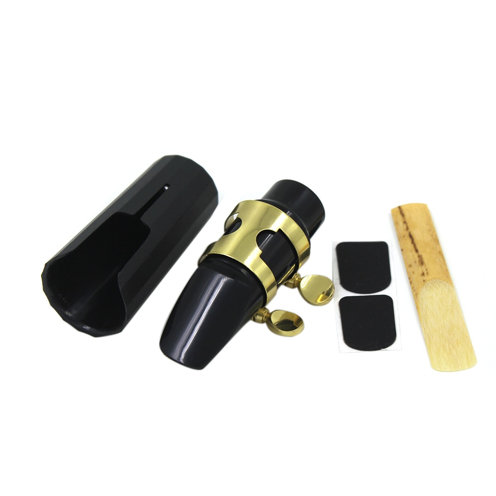 Sopraansax Saxofoon Mondstuk Plastic met Cap Metalen Gesp Reed Mondstuk Patches Pads Kussens