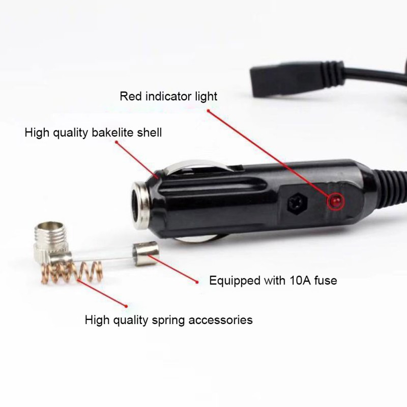 1.8M Cables Plug DC 12V 2 Pin Connection Lead Cable Wire Plug Suitable For Car Mini Fridge Cable