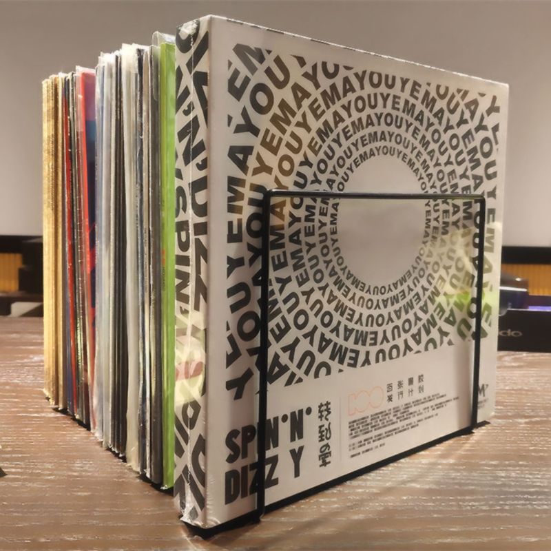 Metal lp vinylplade display hylde pladespiller opbevaringshylde udstillingsholder