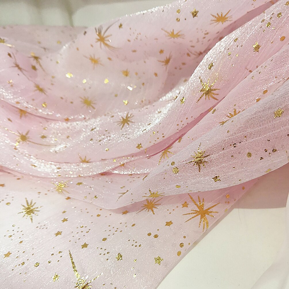 Glitter skinnende crepe organza stof bronzing tyl mesh stof til kvinde bluse festkjole i metermål: 10