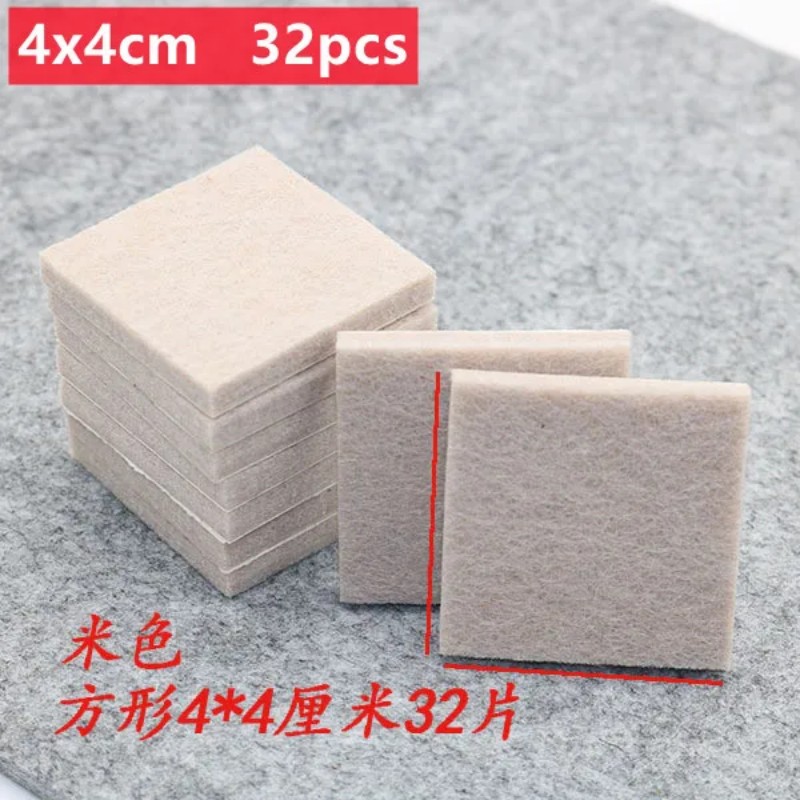 Coussinets de pieds de chaise en feutre épais de 5mm, auto-adhésifs pour meubles muets, joint Anti-collision antidérapant, tapis de protection de sol en bois, 128 à 18 pièces: Argent brossé
