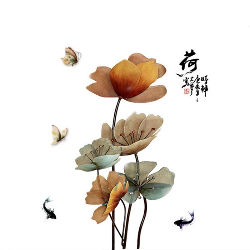 3D Flower Vinyl Wall Stickers Living Room Home Decor Bathroom Bedroom teenager Room Decoration Aesthetic Wallpaper: Style 4