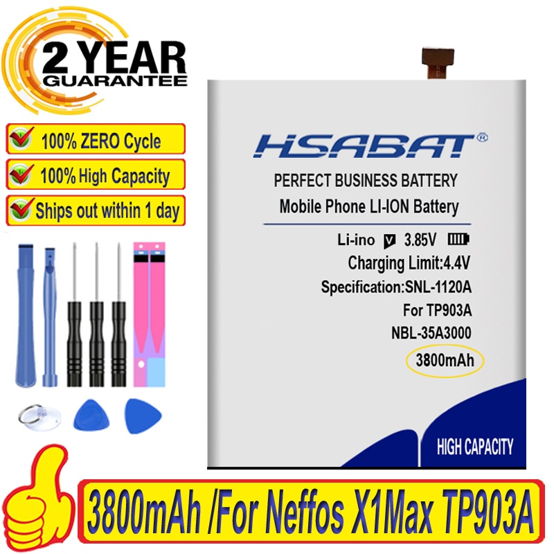 HSABAT 100% camiseta nueva 3800mAh batería de NBL-35A3000 para tp-link Neffos X1Max TP903A TP903C