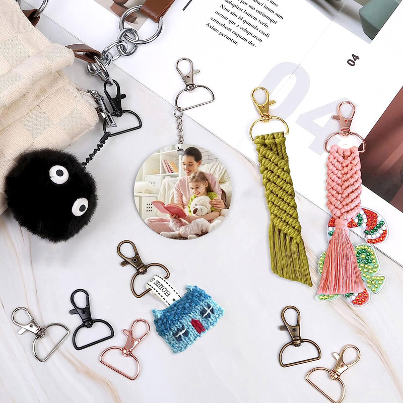 5/10/20 pièces crochets de fermoir pivotant porte-clés crochets D anneau Clip lanière matériel pour porte-clés lanière faisant bricolage artisanat