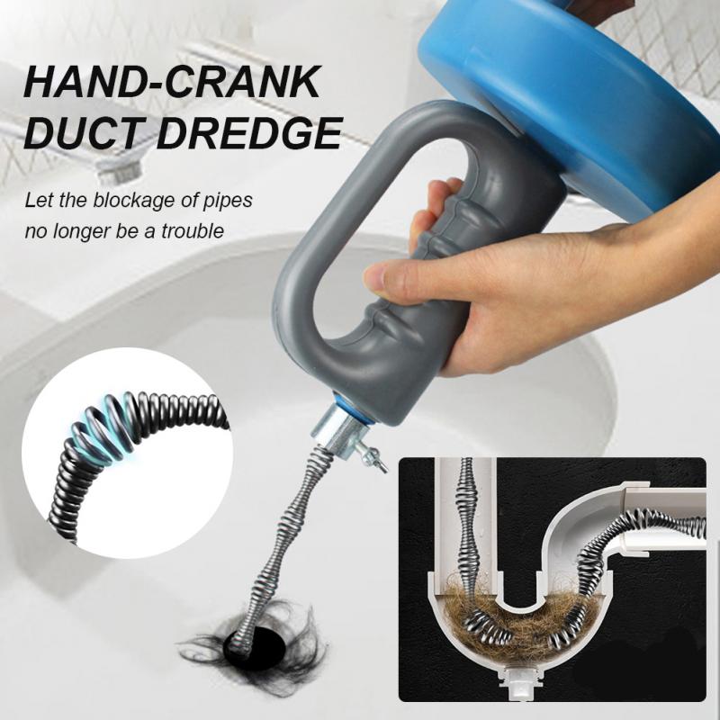 Kitchen Toilet Sewer Blockage Hand Tool Pipe Dredger Drains Dredge Drill-Powered Extendable 3/4/5/7M Auger Snake Rod Pipe Dredge