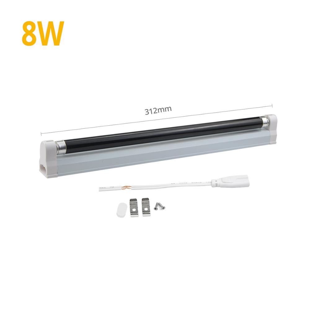 Blacklight blå uv lyspære 110v 220v t5 tube bar lys uv ultrafiolett fluorescerende cfl lys julefest scene fiolett lampe: 8w ingen strømkontakt / 110v