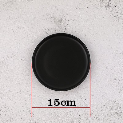 Matte Ceramic Plate Steak Dish Lunch Tray Salad Dish for Food Photography Shooting Background Photo Studio Adornment Fotografia: Black 15cm