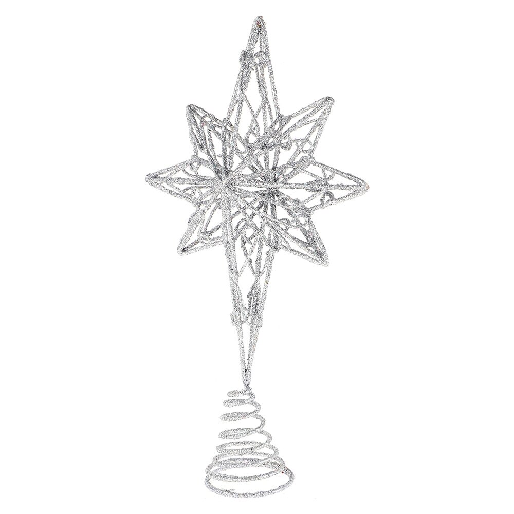 Anijsster boomtopper gouden ster kerstboomtopper ijzeren ster festival boomtopdecoratie voor thuisfeest (gouden , 16 x 30c