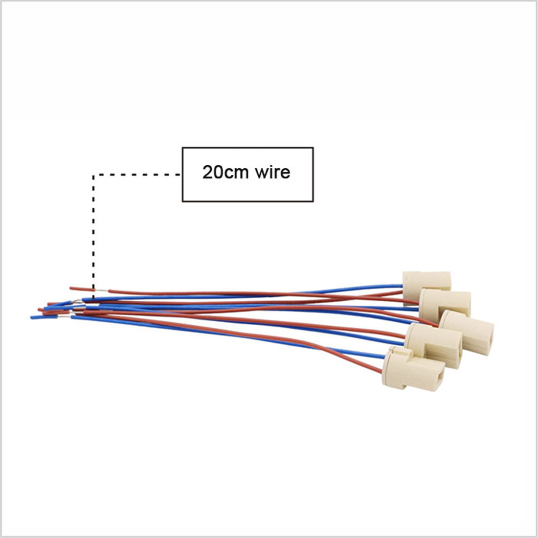 1/5/10/20/50 Stuks Pak G9 Basis Lamp Socket Keramische Lamphouder Halogeen Kralen Met Draad Voor G9 Bi-Pin Halogeen Gloeilamp