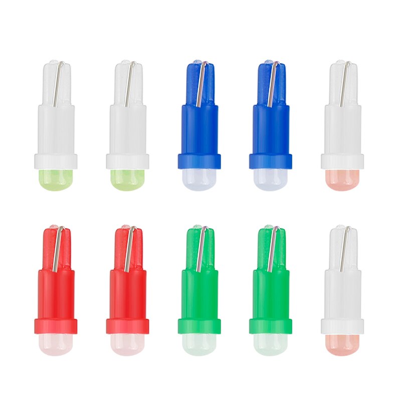 Car T5 COB LED Bulb Dashboard Lamp Panel Bulb Auto Car Instrument Indicate Light Signal Lamp Car Lights Car Accessories: Color mixing