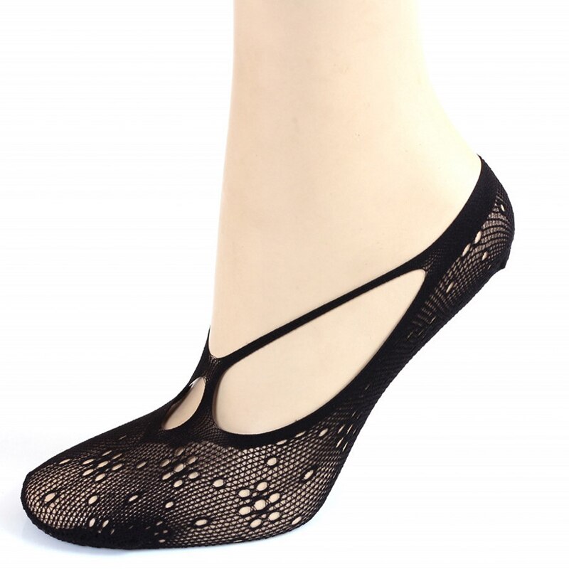 3 pairs Of Cross Boat socks Female Lace Five Finger socks Sling Breathable Mesh Anti-hook Crystal socks