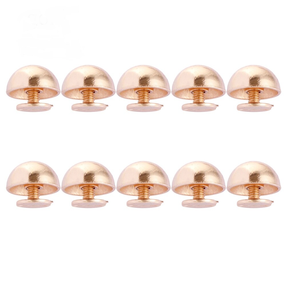 10Set/Bag 10mm 12mm Screw Back Rivets Studs Metal Bucket Shape Nail Stud for Garment Leather Craft Belt Wallet Decoration Parts: A-gold / 12mm