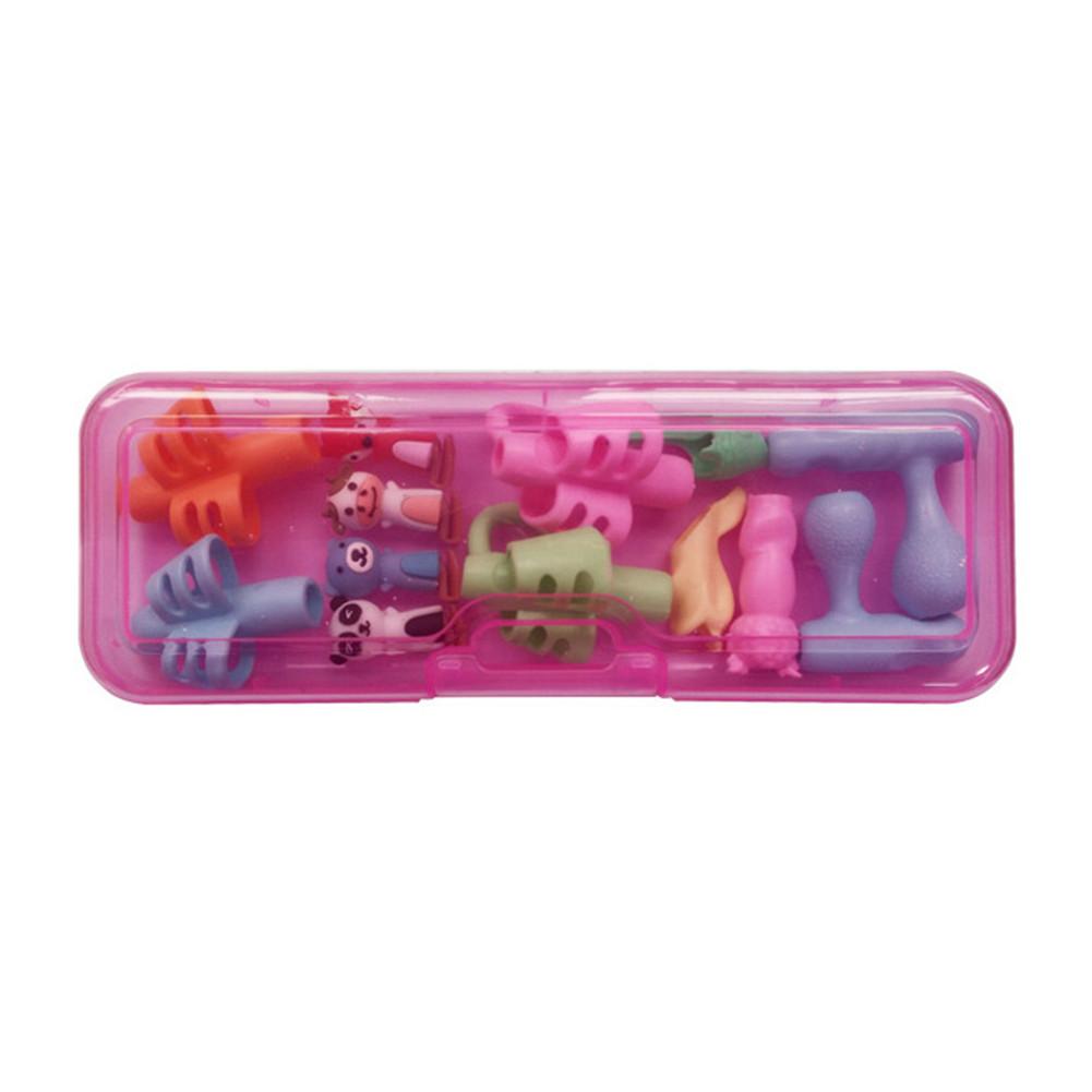 13 Stuks/set Siliconen Baby Leren Schrijven Tool Schrijven Pen Schrijven Correctie Apparaat Kinderen Briefpapier: Pink