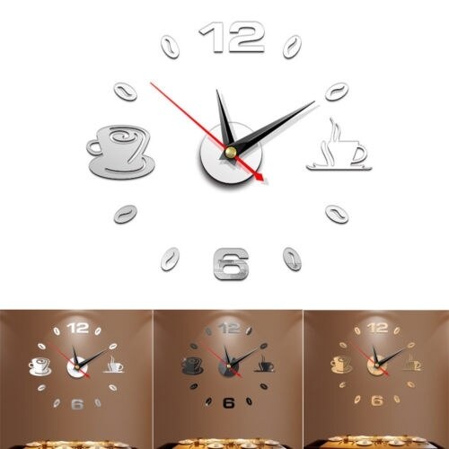 Reloj de pared grande de cuarzo 3D DIY, relojes decorativos grandes de cocina, pegatinas de espejo acrílico, reloj de pared de gran tamaño, letra para el hogar, decoración del hogar