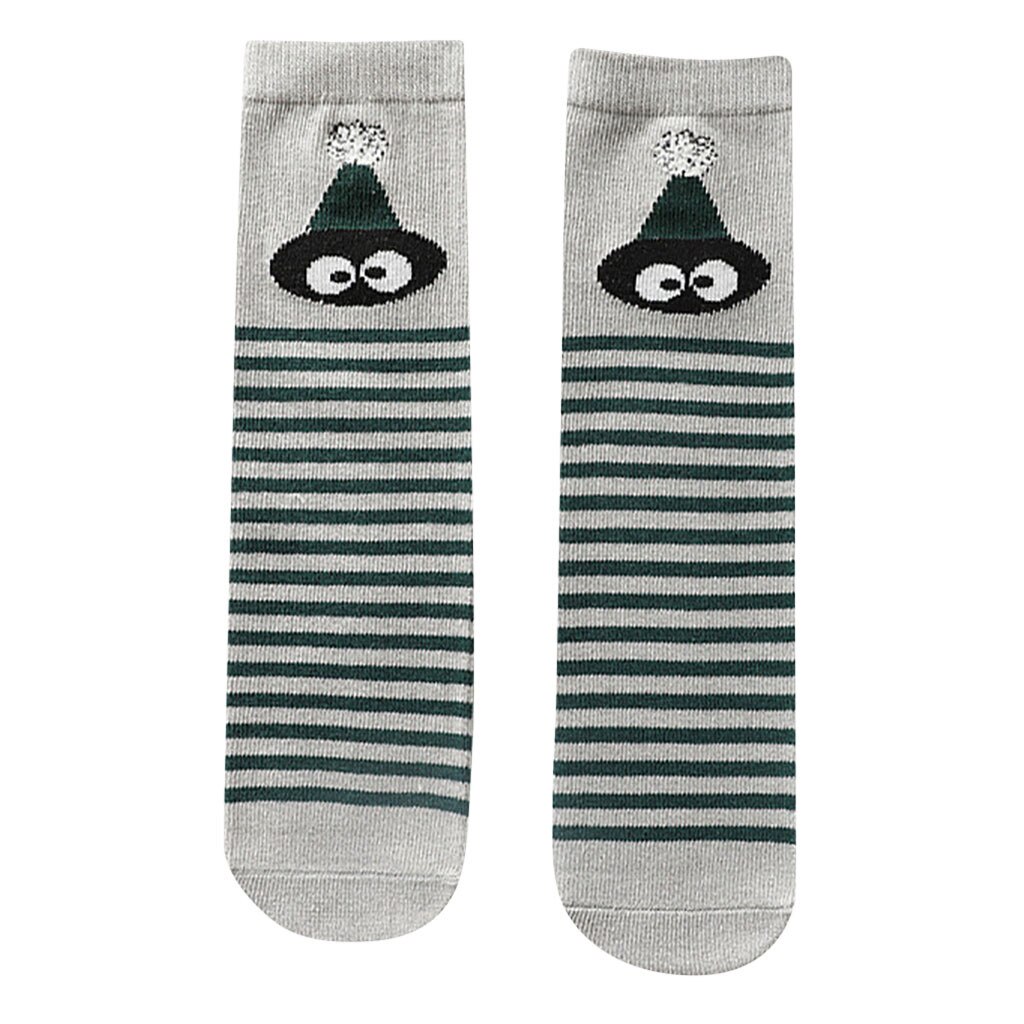 Kleinkind Lange Socken Karikatur Strümpfe Baby Nicht-Unterhose Socken Karikatur Tiere freundlicher Socke Kniehohe Baumwolle freundlicher Mädchen socken: Grau