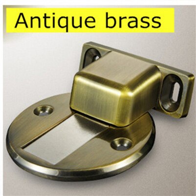 Imán paradas de puerta con 3M pegamento no perforación magnético tapón de la puerta de vidrio aseo escondido topes de Hardware de la puerta: Antique brass