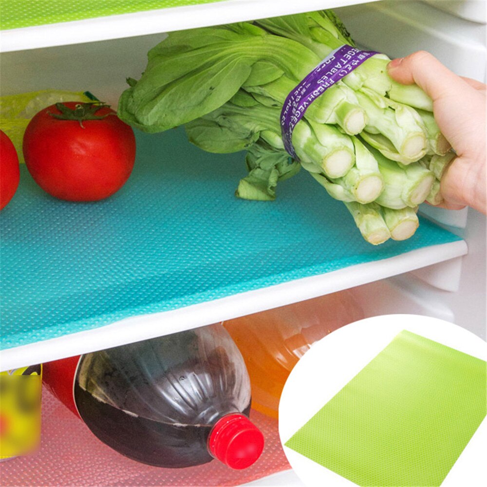 4pcs/ Multipurpose Mat Set Food Grade Refrigerator Pad Antibacterial Antifouling Mildew Moistureproof Waterproof Pad Kitchen