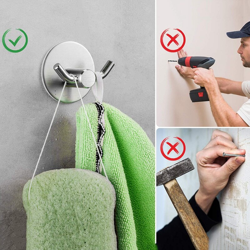 4-Packs Double Prong Robe Hooks Heavy Duty Coat Ho... – Vicedeal