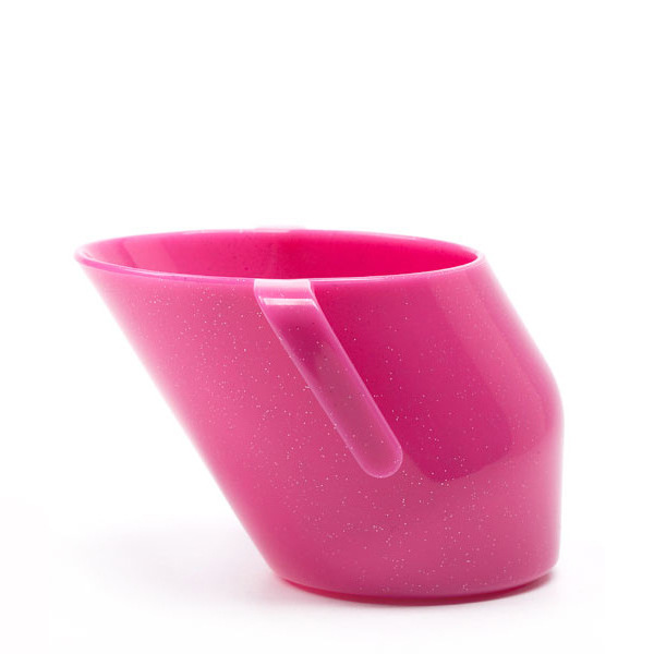 Taza de alimentación de bebé para entrenamiento, taza de agua con mango oblicuo, taza biselada de seguridad, tazas a prueba de fugas para niños, tazas de bebidas para niños de 200ml: rose red