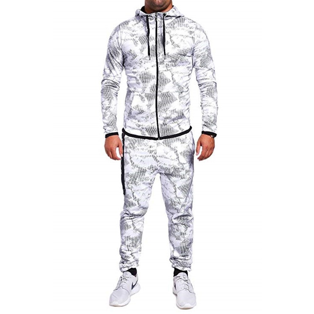 Herbst Winter Warme Mens Anzug-einstellen Hoodie Sweatsuit passen oben BöHöhle Jogger Laufen: verrotten / 3XL