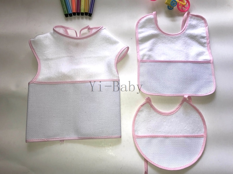 Kruissteek Slabbetjes roze waterdichte Slabbers Baby speeksel handdoeken slabbers 3 Stks/set YB170004