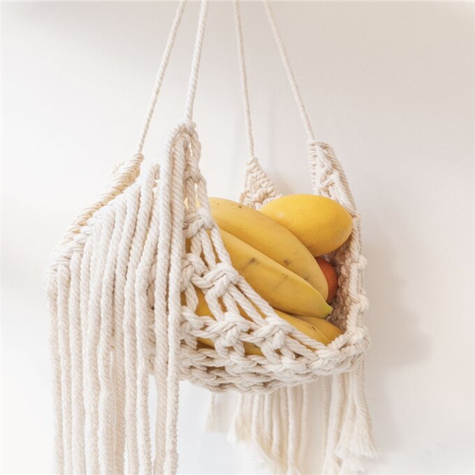 Macrame kori kasvi ripustin hedelmäkori