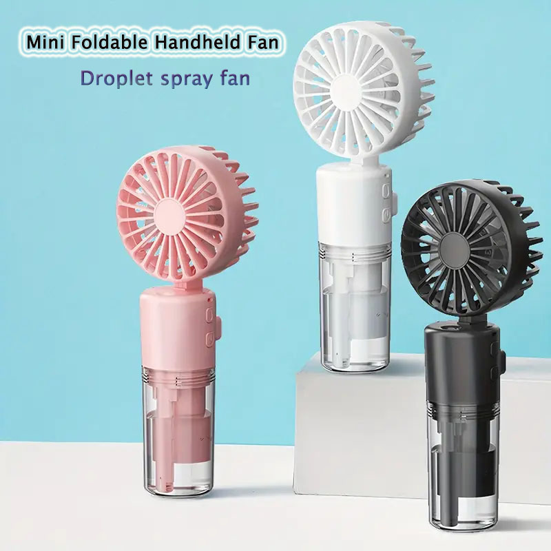 Mini ventilador de agua plegable de verano, ventilador de niebla pulverizadora de mano recargable para dormitorio de estudiantes, herramientas de refrigeración, ventilador pequeño para exteriores